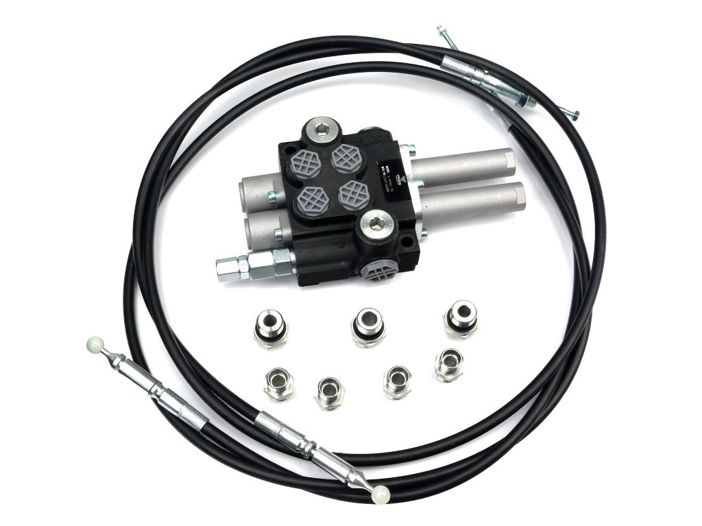 Zestaw do Ładowacz TUR -Rozdzielacz 40L 2-sekcyjny + Joystick z przyciskiem + Elementy złączne + Linki na kulkę 2000mm VOIMA