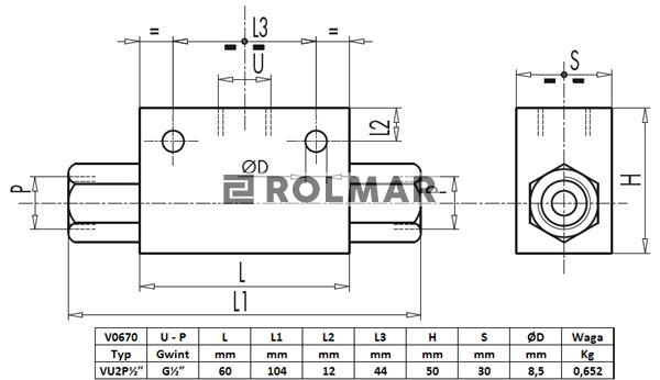 Zawór alternatywny 1/2" przepustowość 70L