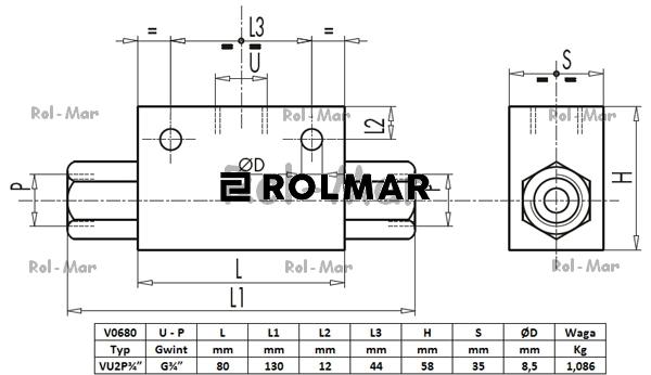 Zawór alternatywny 3/4" przepustowość 110L