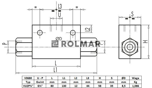 Zawór alternatywny 3/4" przepustowość 110L