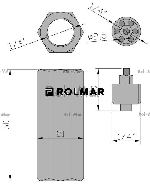 Zawór zabezpieczający 1/4" (gwint wew.) 25L