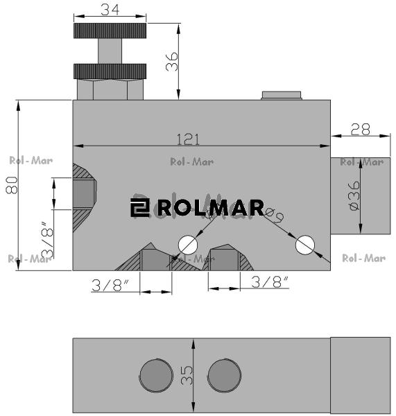 Regulator przepływu 3/8" przepustowość 50L