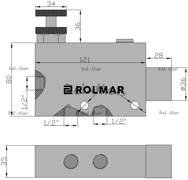 Regulator przepływu 1/2" przepustowość 85L