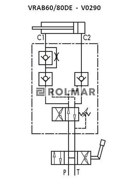 Zawór do pługów obrotowych tłok 60/80 mm