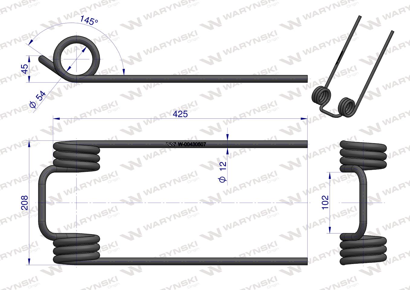 Palec, zagarniający, zastosowanie siewnik Horsch 00430507, Waryński