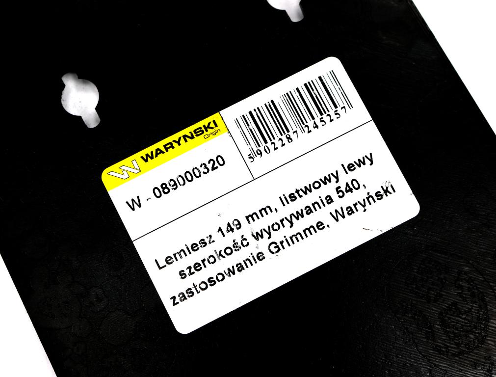 Lemiesz 149 mm, listwowy lewy szerokość wyorywania 540, zastosowanie Grimme, Waryński