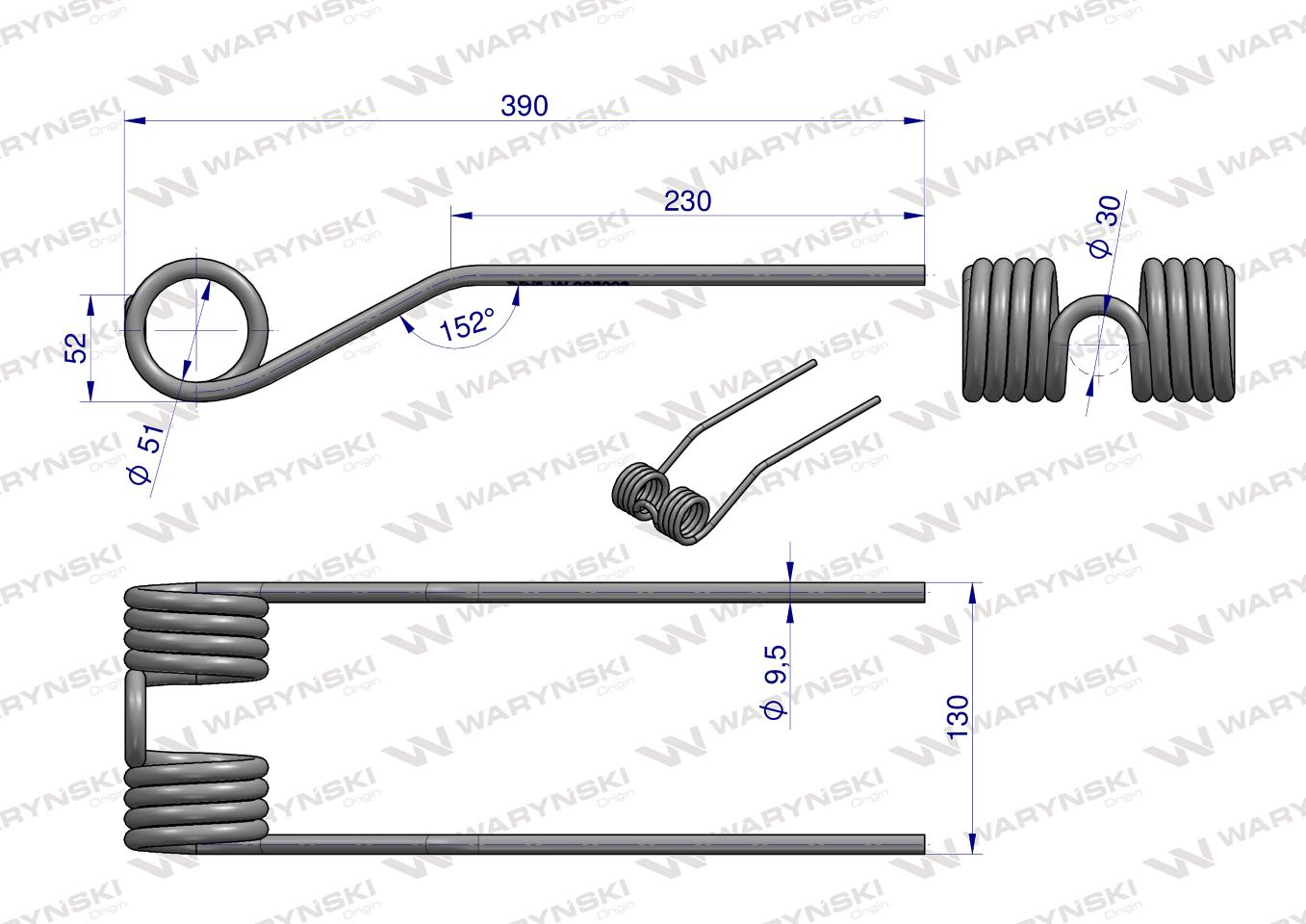 Palec, przetrząsarka zastosowanie Samasz, 6800503000, Waryński