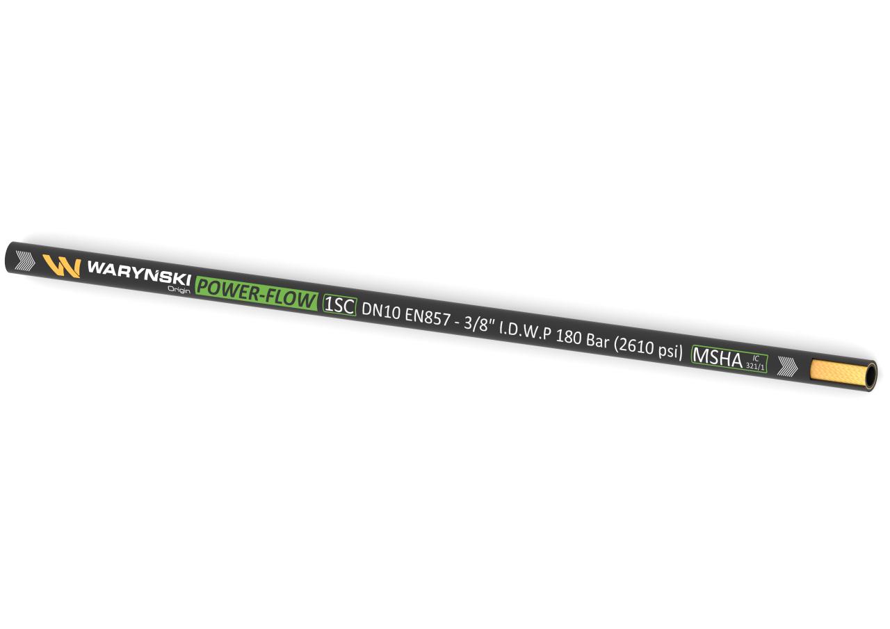Wąż hydrauliczny do zakuwania POWER-FLOW 1SC DN10 1-oplotowy 180 Bar Waryński (sprzedawany po 50m)