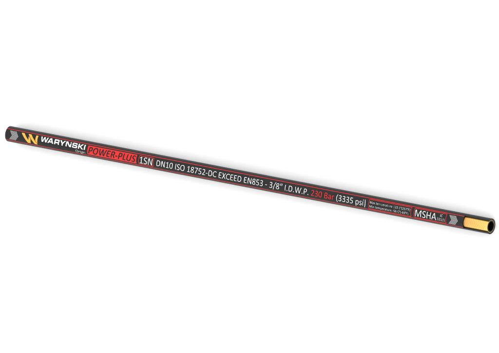 Wąż hydrauliczny do zakuwania POWER-PLUS Exceed EN 853 1SN DN10 1-oplotowy 230 Bar Waryński, (sprzedawane po 100)