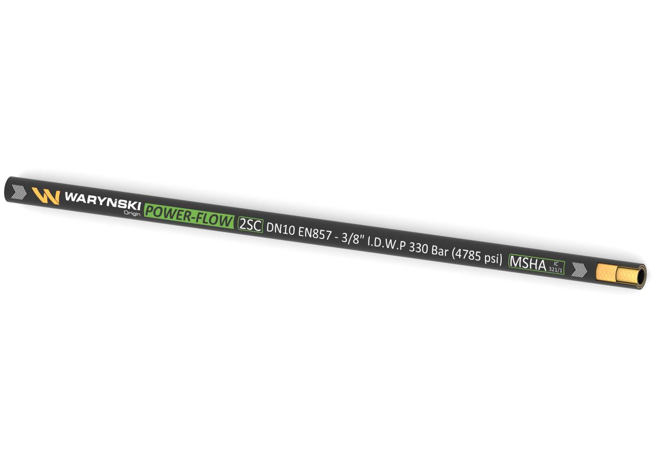 Wąż hydrauliczny do zakuwania POWER-FLOW 2SC DN10 2-oplotowy 330 Bar Waryński  (sprzedawany po 100m)