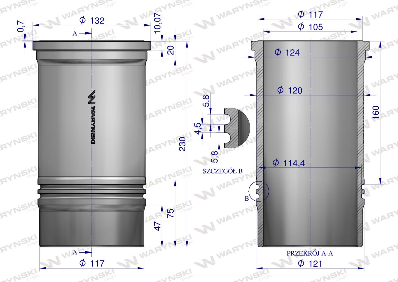 Zestaw Naprawczy Zetor 105 Turbo FI-105 3-pierścienie WARYŃSKI