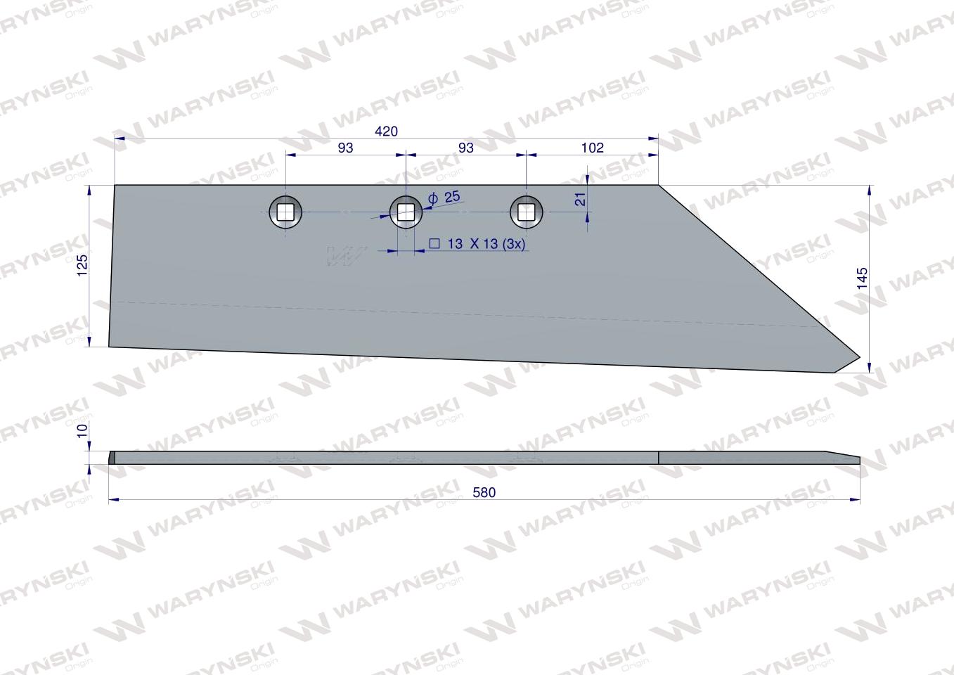 Lemiesz trapez zastosowanie B-200 Fortschritt Pług stal borowa WARYŃSKI
