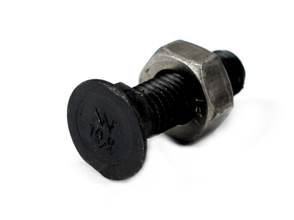 Śruba kpl. płużna dwunoskowa większy łeb M10x35 mm kl.10.9 Waryński ( sprzedawane po 25 )