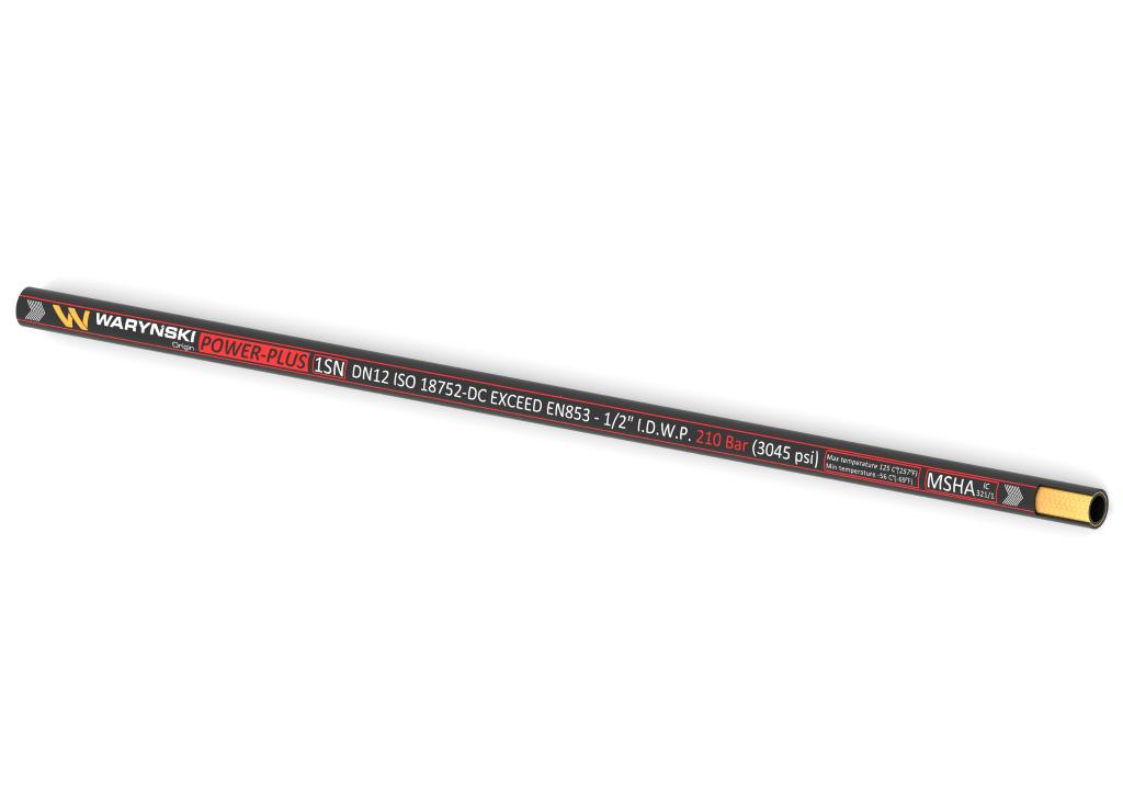 Wąż hydrauliczny do zakuwania POWER-PLUS Exceed EN 853 1SN DN12 1-oplotowy 210 Bar Waryński, (sprzedawane po 25)