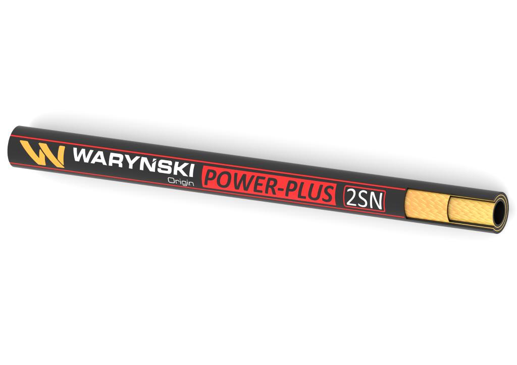 Wąż hydrauliczny do zakuwania POWER-PLUS Exceed EN 853 2SN DN12 2-oplotowy 350 Bar Waryński, (sprzedawane po 100)