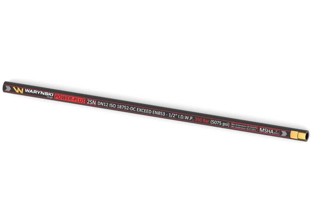 Wąż hydrauliczny do zakuwania POWER-PLUS Exceed EN 853 2SN DN12 2-oplotowy 350 Bar Waryński, (sprzedawane po 50)