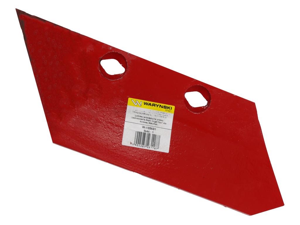 Lemiesz przedpłużka, prawy, zastosowanie Akpil, Vogel Noot stal borowa, Waryński