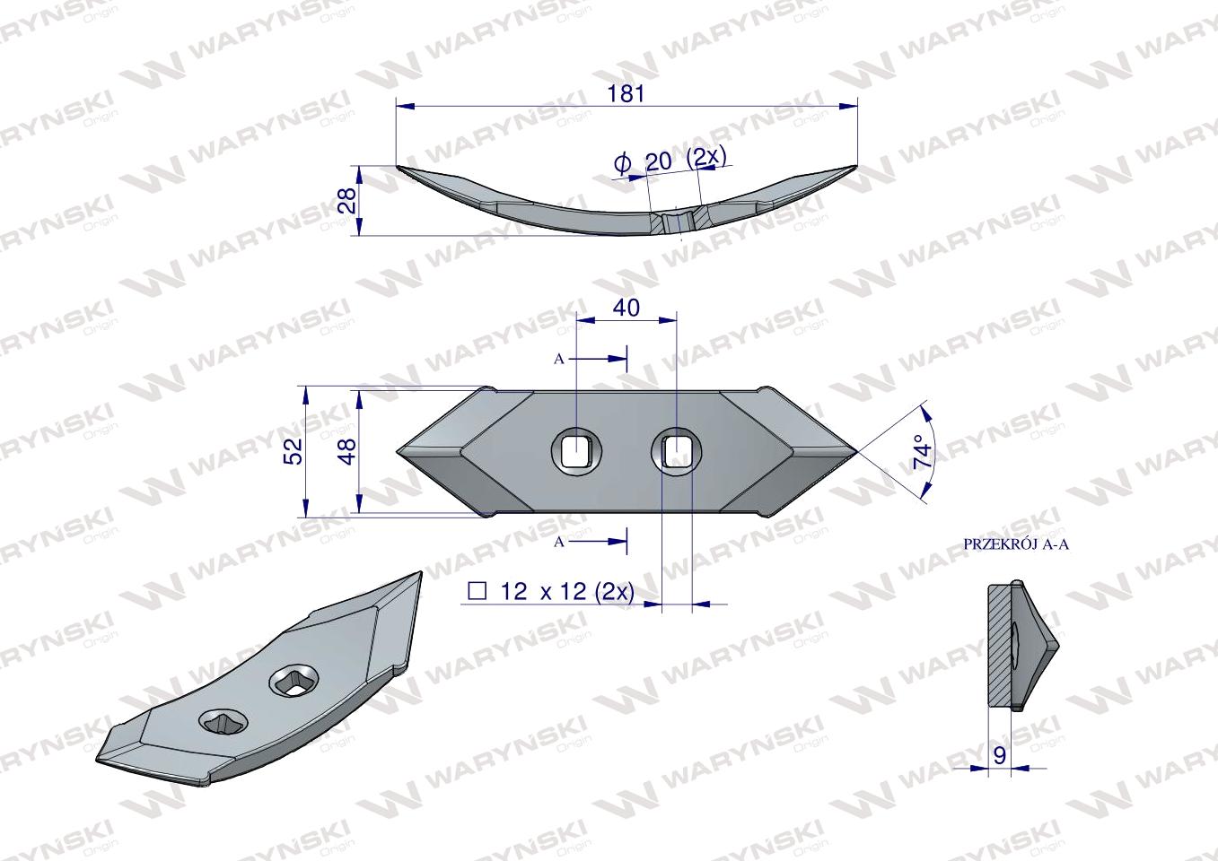 Redliczka 2-otworowa zastosowanie Kr/69 Unia kultywator stal borowa Waryński ( sprzedawane po 10 )