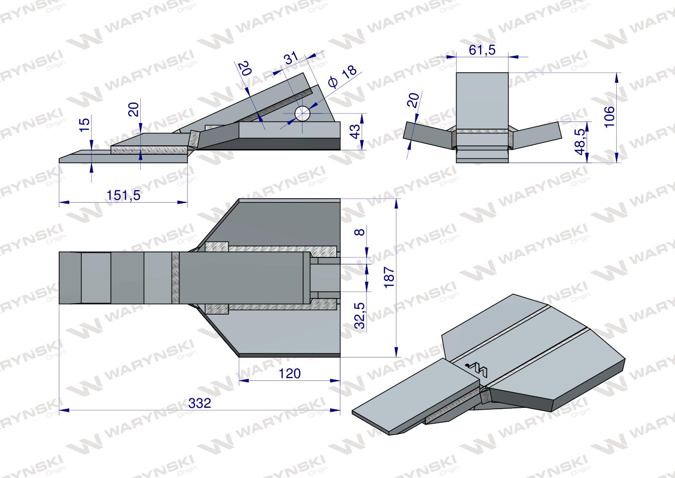Dziób redlica głębosza zastosowanie Unia Kret stal borowa Waryński