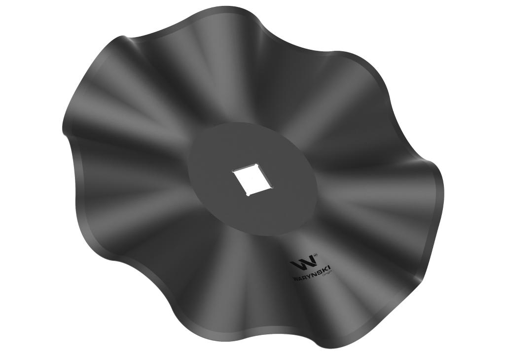 Talerz, prosty falowany gruba fala 510 otwór 40x40 grubość 5 mm stal borowa, Waryński