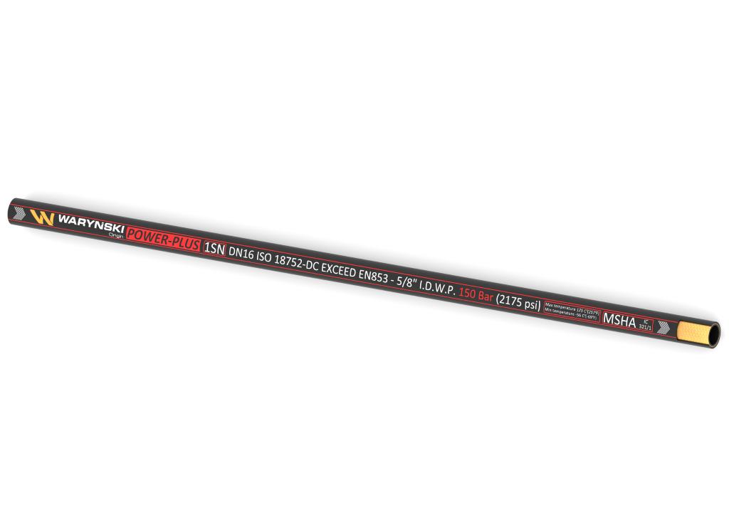 Wąż hydrauliczny do zakuwania POWER-PLUS Exceed EN 853 1SN DN16 1-oplotowy 150 Bar Waryński, (sprzedawane po 25)