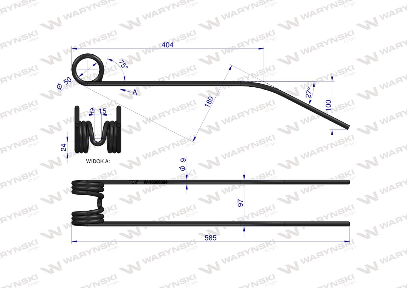 Palec zgrabiarka zastosowanie Deutz Fahr WARYŃSKI W-16606394