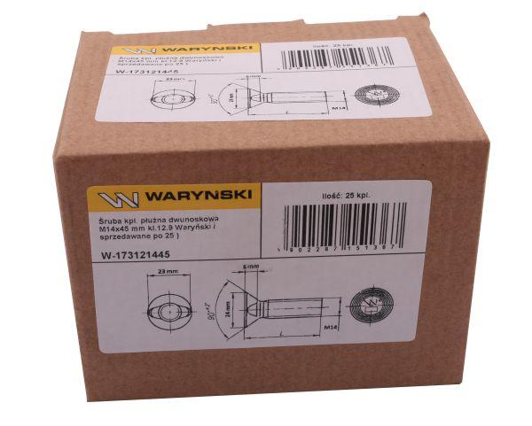 Śruba kpl. płużna dwunoskowa M12x30 mm kl.12.9 Waryński ( sprzedawane po 25 )