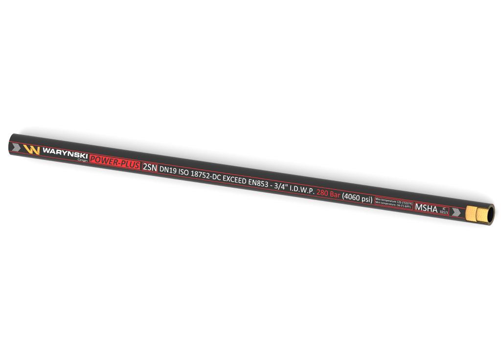 Wąż hydrauliczny do zakuwania POWER-PLUS Exceed EN 853 2SN DN20 2-oplotowy 280 Bar Waryński, (sprzedawane po 25)