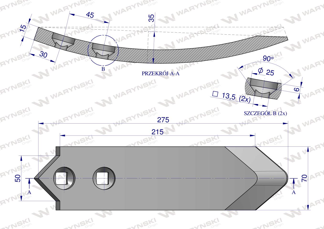 Dziób redlica, zastosowanie Unia Cross, AU/2065 Waryński