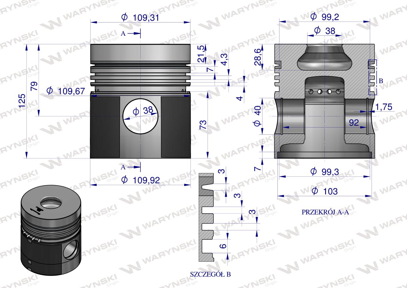 Zestaw naprawczy MTZ D-245 Waryński