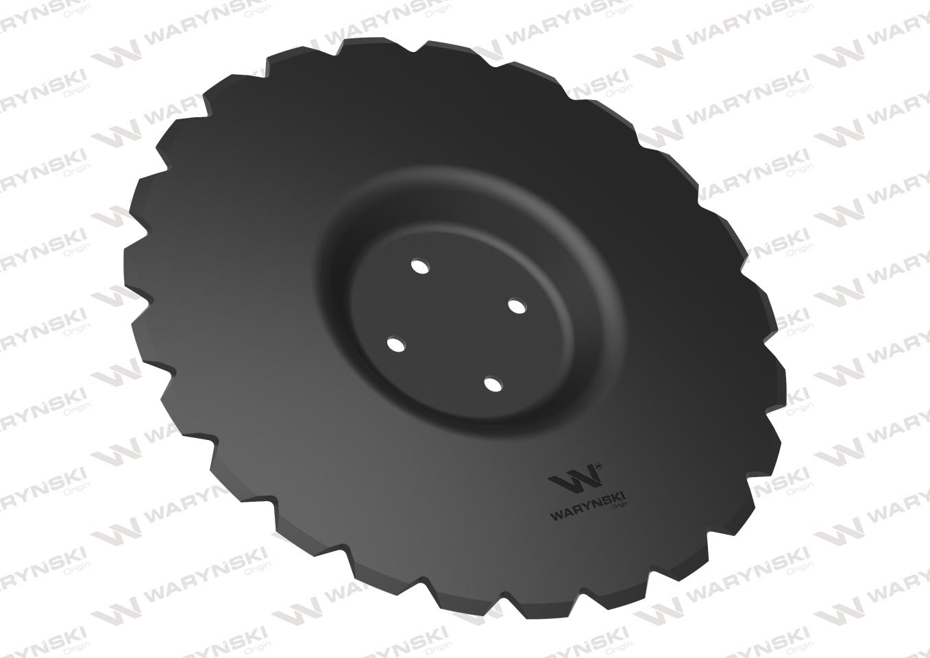 Talerz, uzębiony Z-24 fi 460 mocowanie 4/98 grubość 3,5 mm przetłoczony stal borowa, Unia Ares 1680130040, Waryński