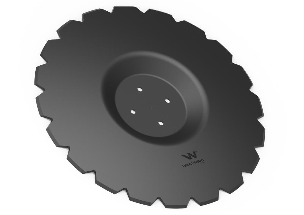 Talerz uzębiony Z-20 fi 560 mocowanie 4/98 grubość 4.5 mm przetłoczony stal borowa WARYŃSKI R