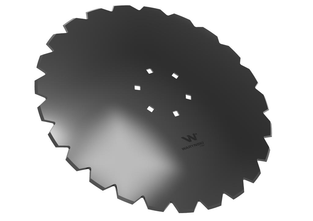Talerz uzębiony Z-24 fi 560 mocowanie 6/120 grubość 4 mm stal borowa WARYŃSKI R