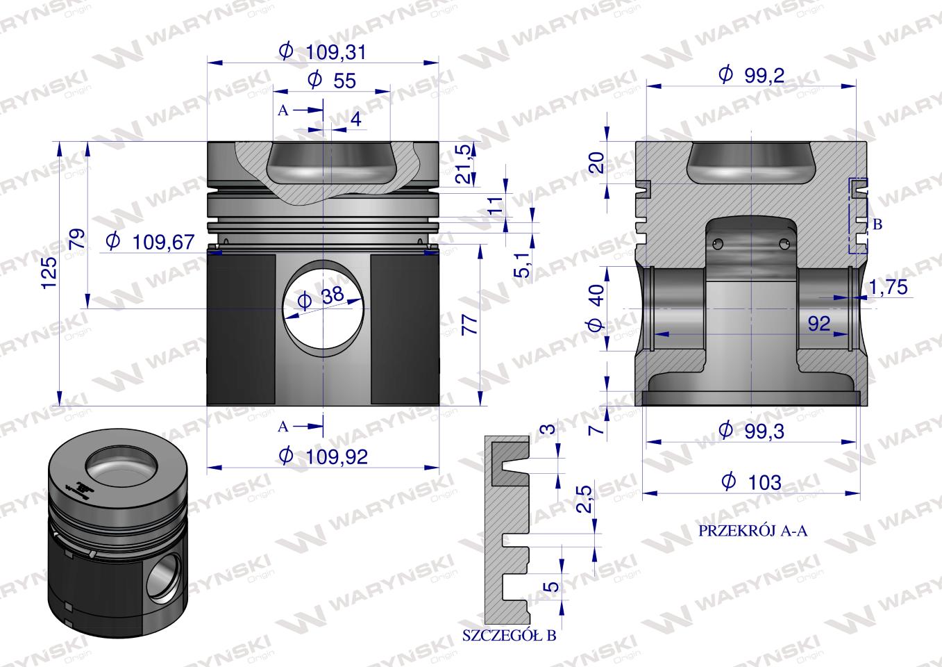 Zestaw naprawczy MTZ D-260 MMZ TURBO Waryński