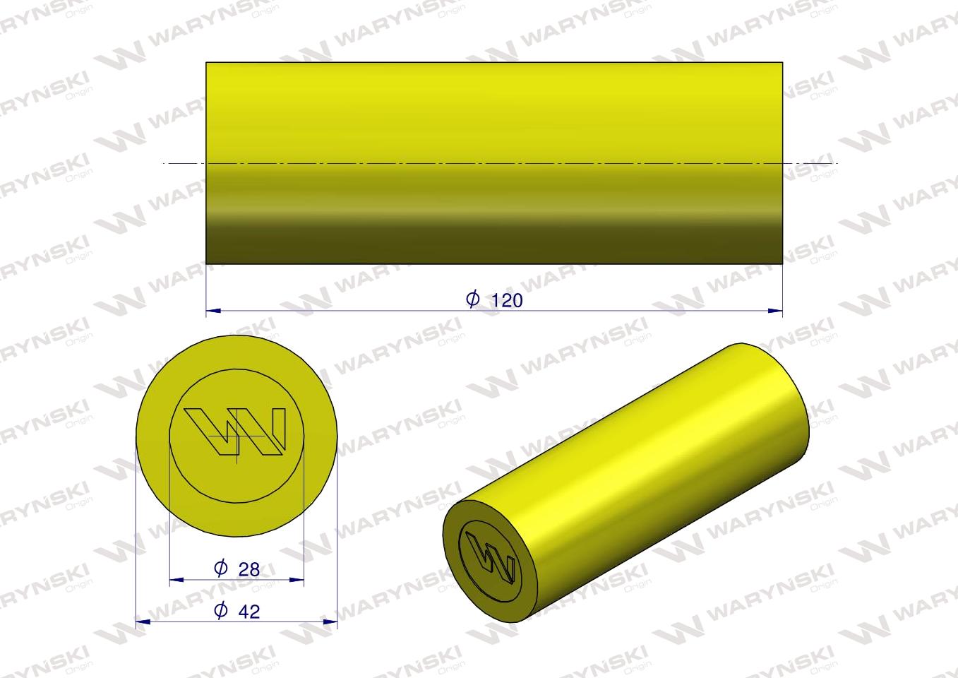 Amortyzator poliuretanowy walec 42x120 WARYŃSKI ( sprzedawane po 4 )