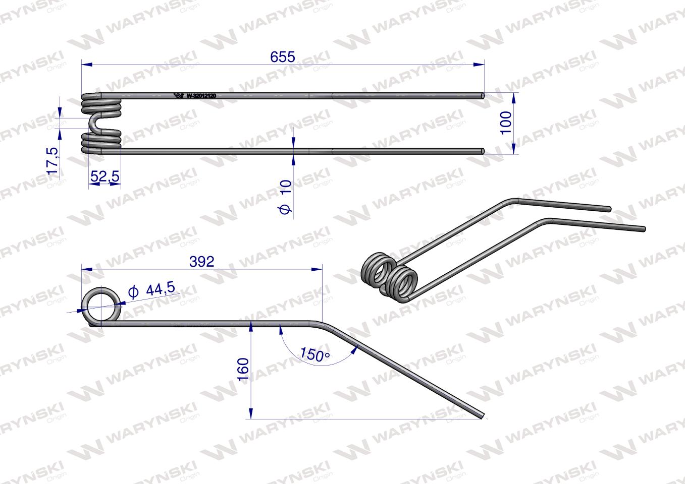 Palec, sprężysty FI 10, ZKT 350-420 OC SM zastosowanie InterTech, Waryński