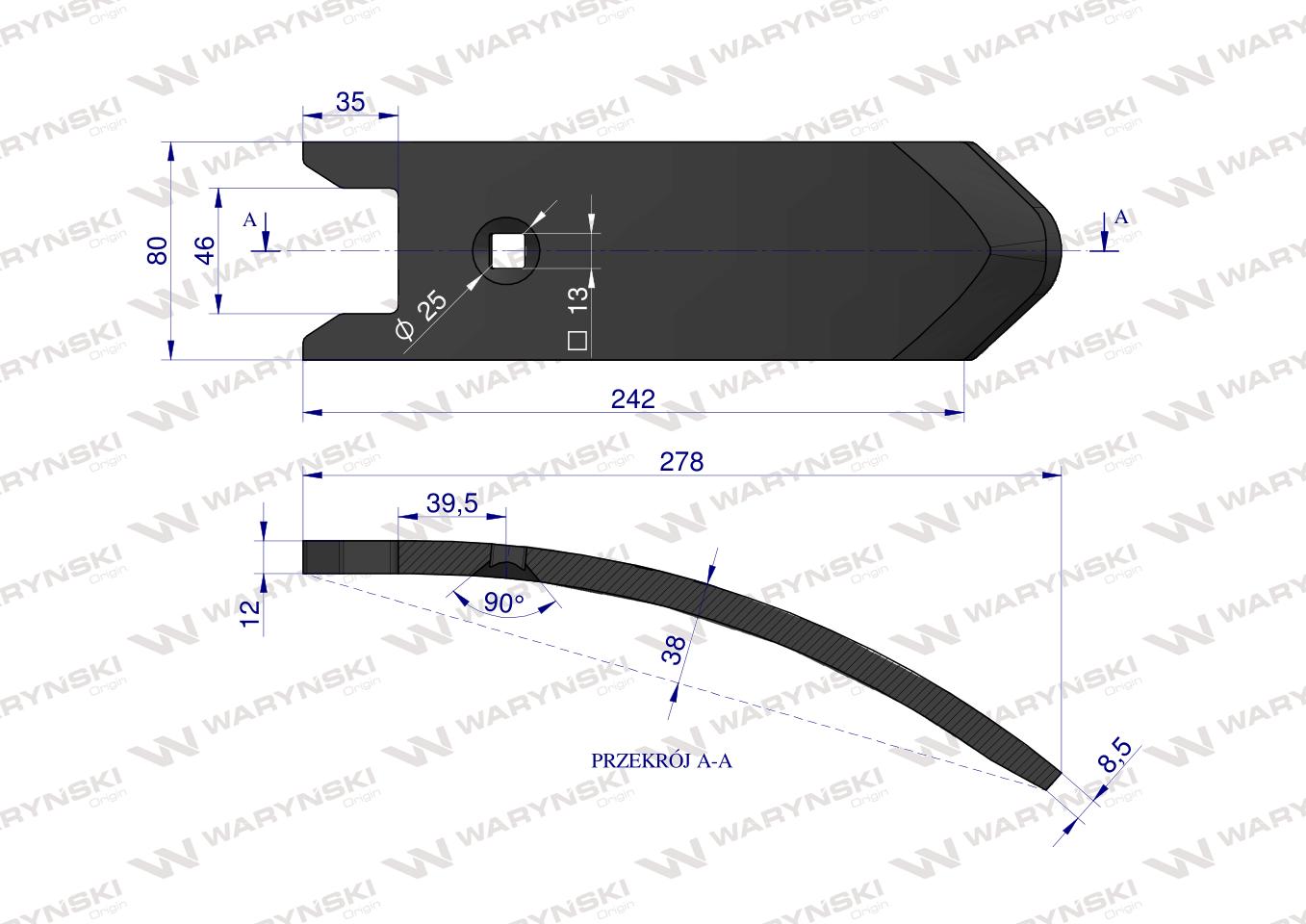 Dziób, Redlica agregatu zastosowanie Horsch Terrano stal borowa Waryński