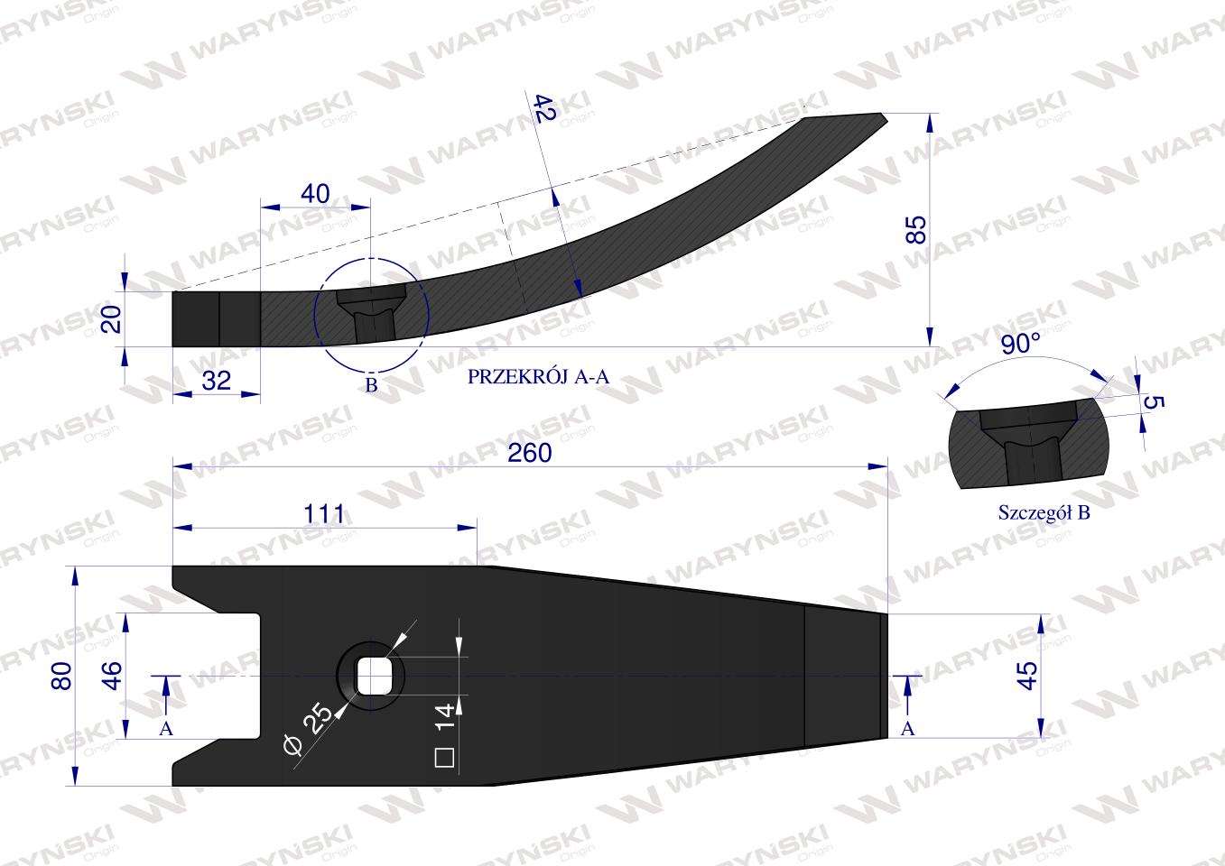 Dziób redlica wzmocniona, zastosowanie Horsch Terrano stal borowa Waryński