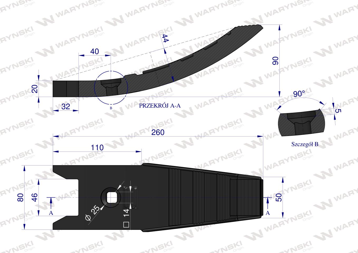 Dziób redlica wzmocniona, napawana zastosowanie Horsch Terrano stal borowa Waryński