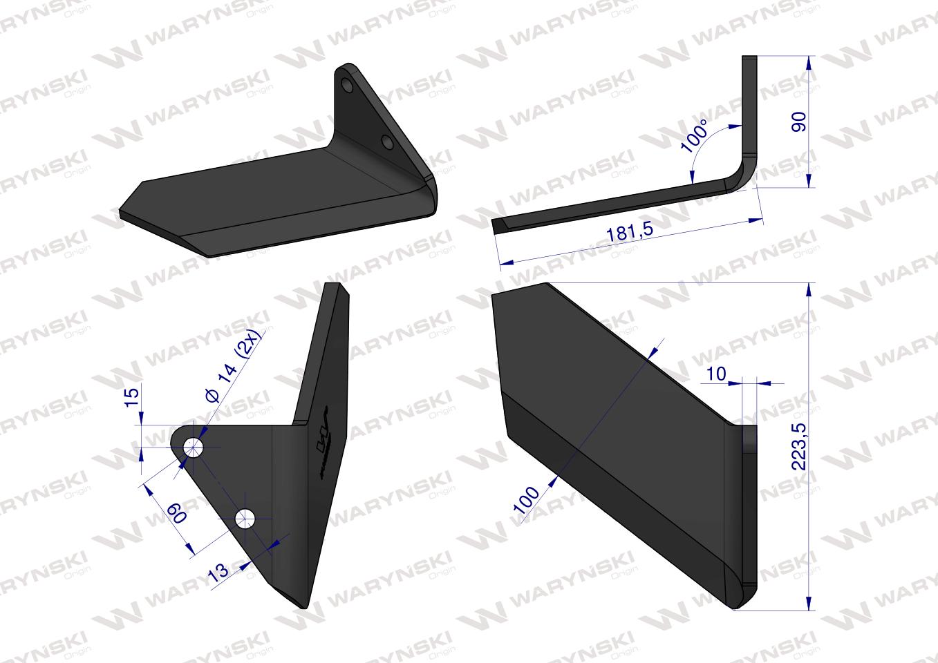Lemiesz agregatu podorywkowego szeroki prawy zastosowanie Horsch Terrano stal borowa Waryński