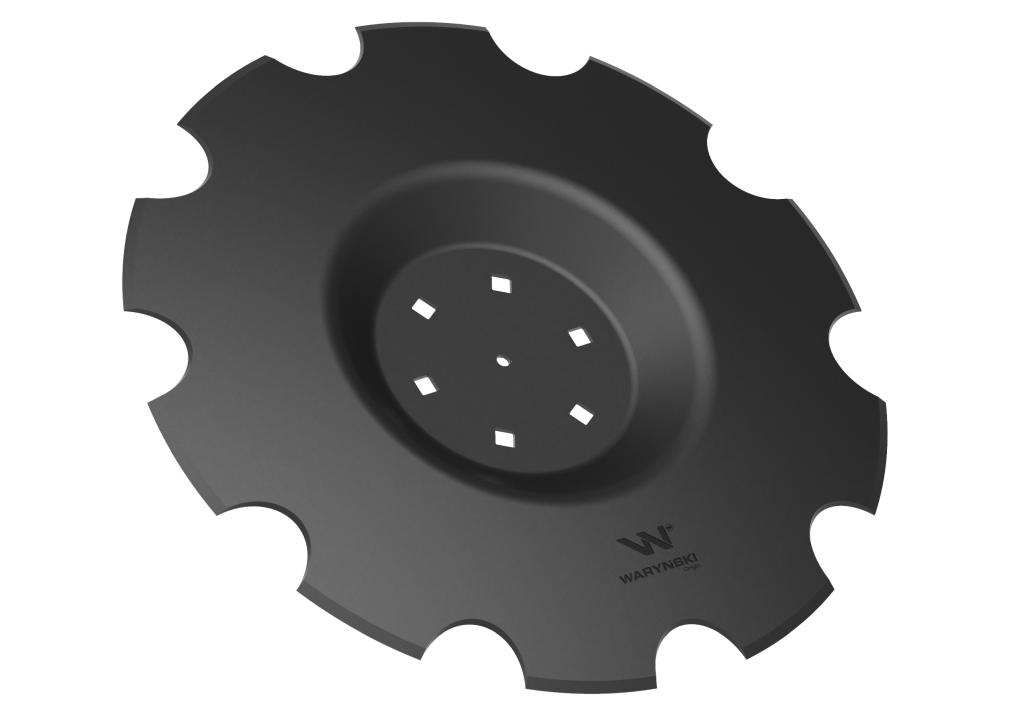 Talerz uzębiony Z-10 fi 510 mocowanie 6/120 grubość 3.5 mm przetłoczony stal borowa WARYŃSKI R