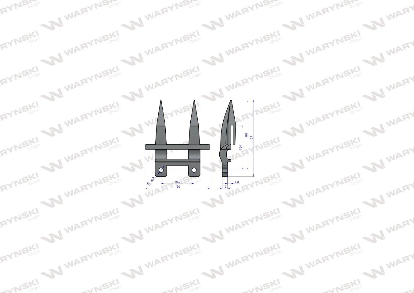 Bagnet palec podwójny hartowany zastosowanie New Holland 379720 Waryński