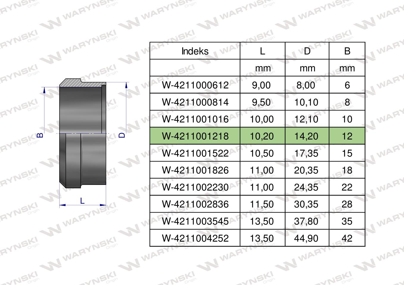 Pierścień zacinający hydrauliczny (DPR12L/S) 12L/12S Waryński ( sprzedawane po 20 )