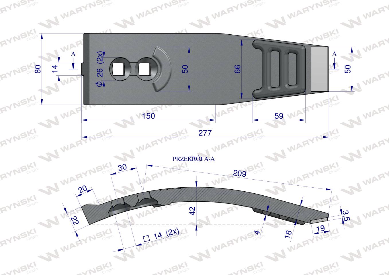 Redlica agregatu zastosowanie Vaderstad z węglikiem wolframu WARYŃSKI MAXX