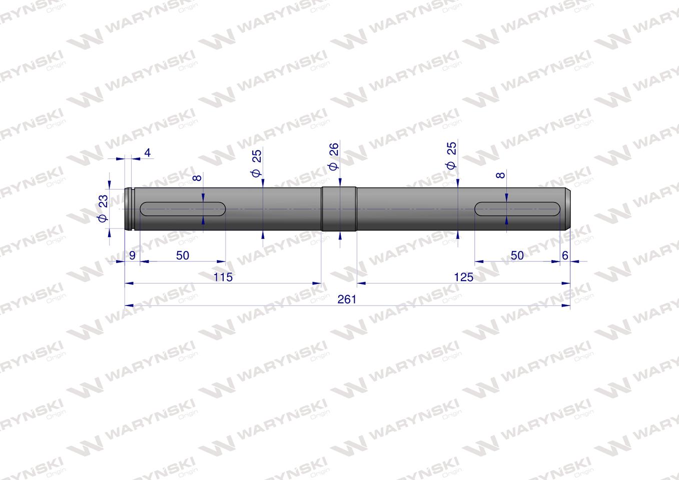 Wałek przystawki zastosowanie Kosiarka rotacyjna polska Waryński