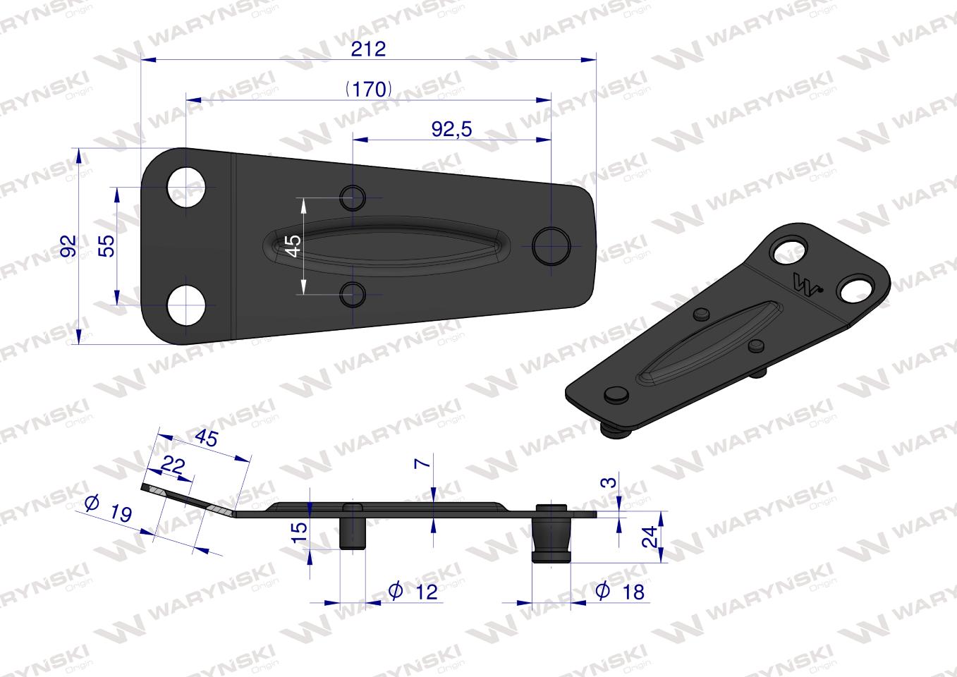 Trzymak noża kosiarka rotacyjna polska otw fi 19 Waryński