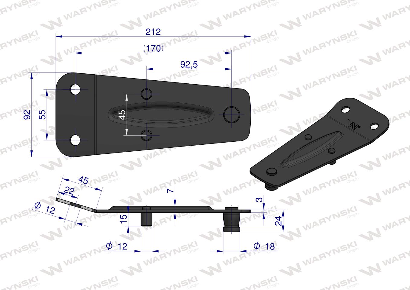 Trzymak noża kosiarka rotacyjna polska otw fi 12 Waryński