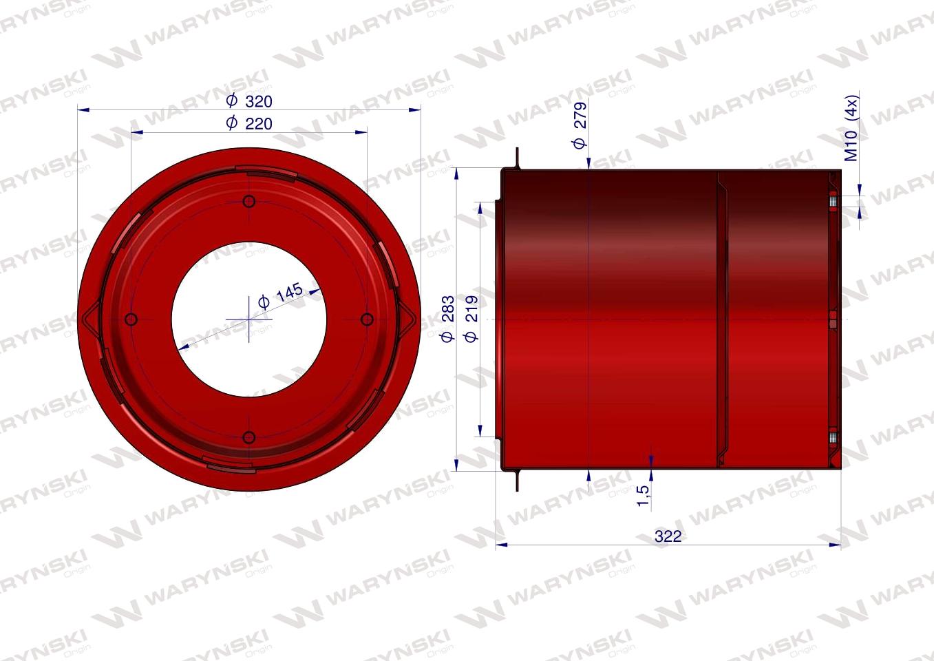 Osłona bębnowa Kosiarka rotacyjna blacha 1.5mm Waryński