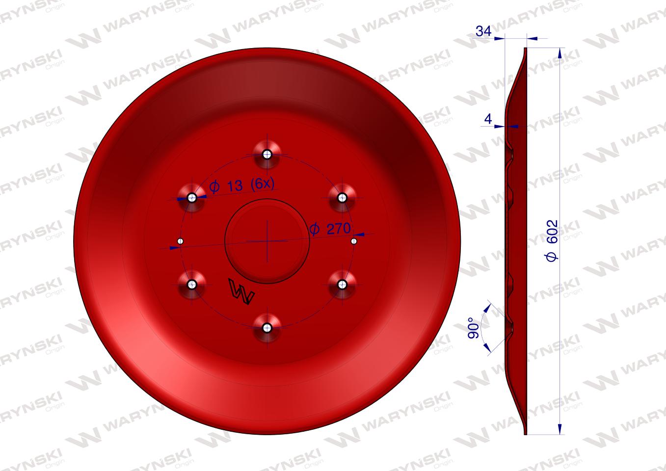 Talerz ślizgowy Kosiarka rotacyjna 1,35 m gr. 4 mm Waryński