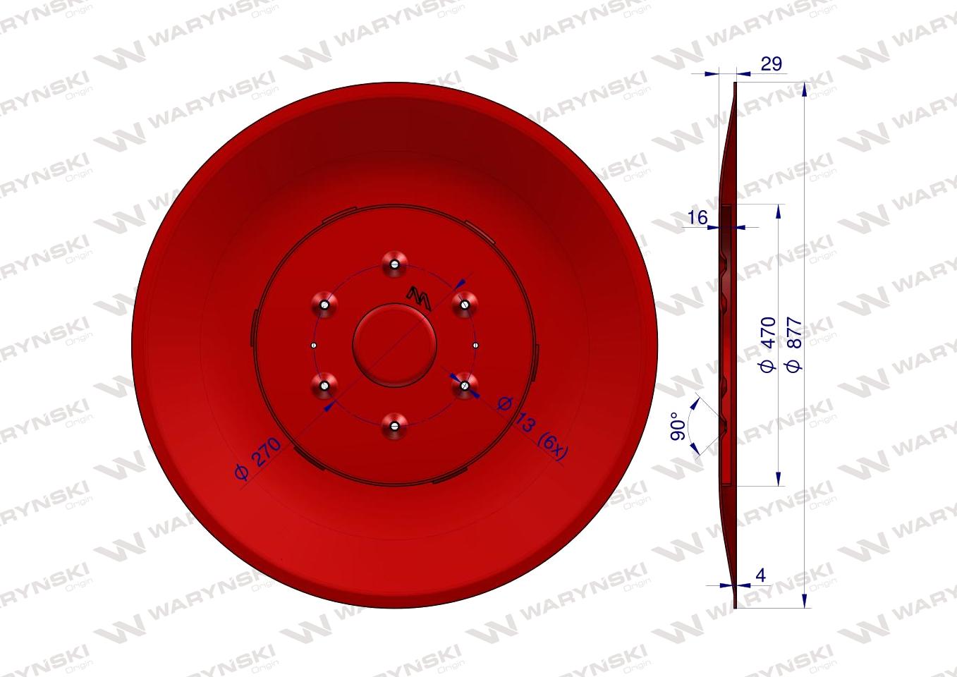 Talerz ślizgowy Kosiarka rotacyjna 1,85 m gr. 4 mm Waryński